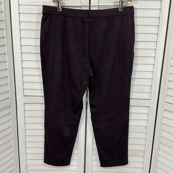 J. Jill Wearever Faux Suede Pants Size LP Rum Raisin NWPT - Picture 6 of 10